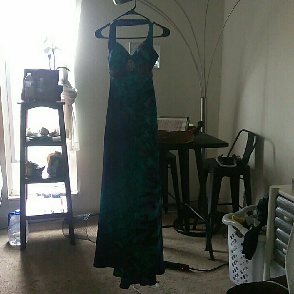 A ball gown dress